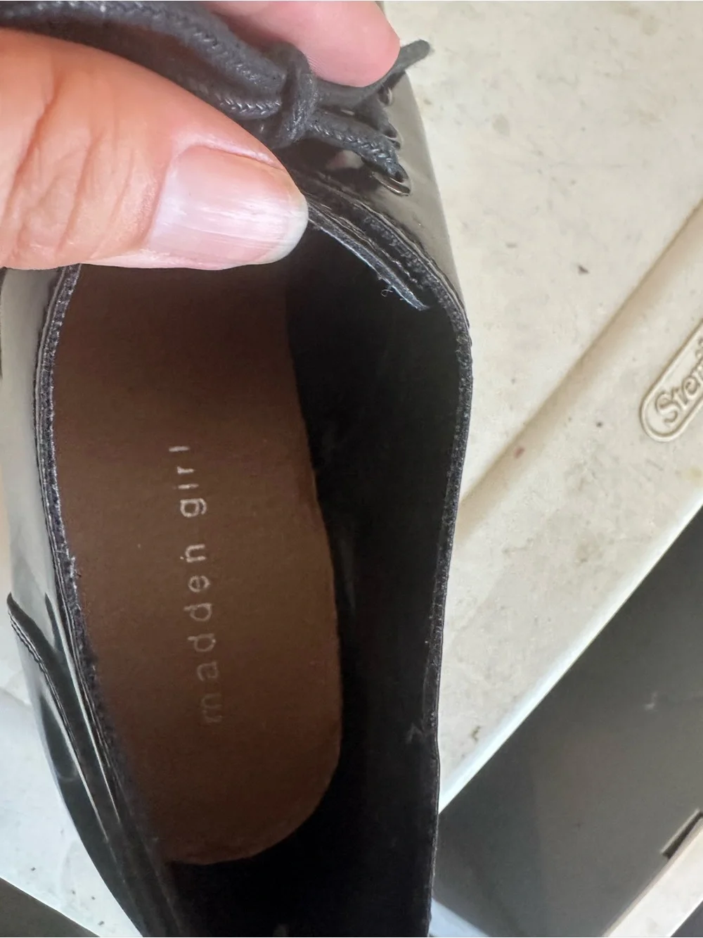 Madden Girl Black Patent Lace-Up Derby Shoes